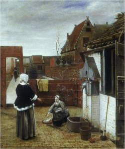 Pieter de Hooch, Woman and Maid in a Courtyard, c. 1670, London: National Gallery.