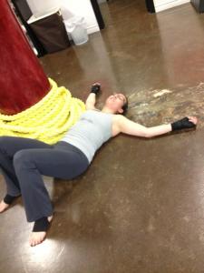 Me on the floor after a particularly intense workout