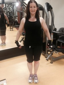 I have now lost 45 pounds of pregnancy weight. My goal is to be fit as a fiddle by the end of the summer. 