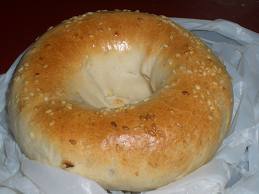 Bagel: "Yes, I will most definitely have my egg whites, tomato, and avocado on a giant carb-filled bagel." Photo credit: Crystal Fraser. 